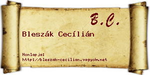 Bleszák Cecílián névjegykártya